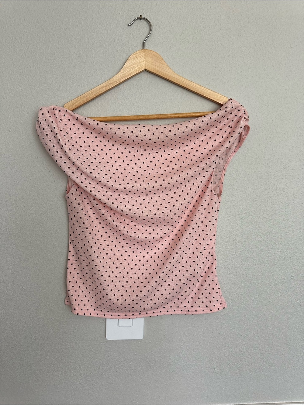 Urban Outfitters Pink Polka Dot Off-Shoulder Cami